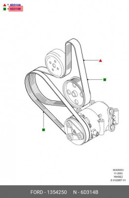 КОМПЛЕКТ ПРИВОДНЫХ РЕМНЕЙ/KIT DRIVING BE 1354250 1 354 250 FORD
