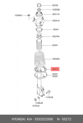 проставка пружины задняя нижняя!\ Hyundai Accent 99> 5532322000 HYUNDAI