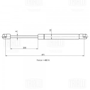 Амортизатор упор для а/м Skoda Octavia A5 04- универс. крышки багажника GS1824 GS1824 TRIALLI
