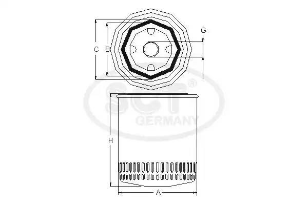 Фильтр масляный SM129 SCT
