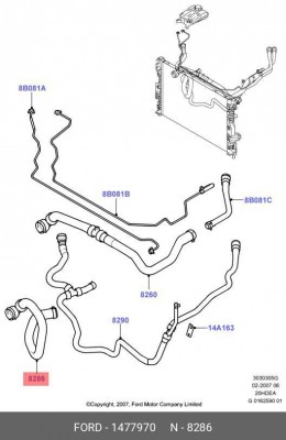 патрубок радиатора! \ Ford Galaxy II/Mondeo IV/S-Max 1477970 FORD