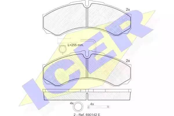 141848 колодки дисковые задние!\ Nissan Cabstar 45.13/45.15 06> 141848 ICER