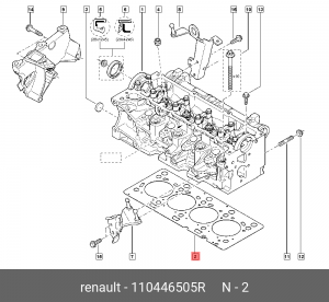 Прокладка головки блока RENAULT (дв.K9M) OE 110446505R RENAULT