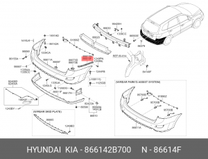 Кронштейн, буфер HYUNDAI/KIA 866142B700 HYUNDAI KIA