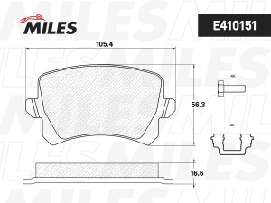 Колодки тормозные задние (Смесь Low-Metallic) VW PASSAT/SHARAN 10-/TIGUAN 07-/CH E410151 MILES