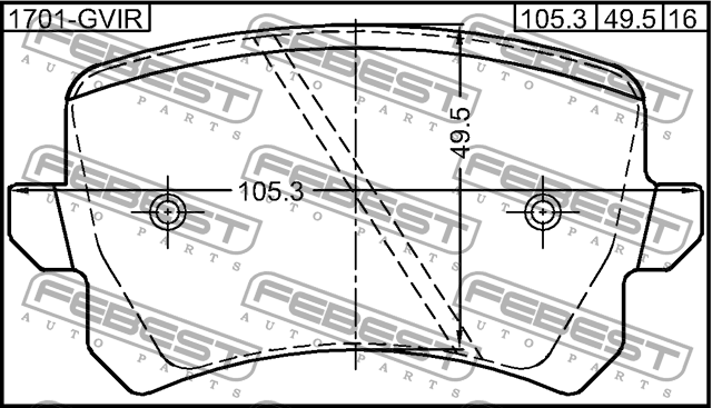 Колодки задние 1701-GVIR 1701-GVIR FEBEST