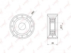 Ролик ГРМ RENAULT Logan,Clio,Megane,Scenic натяжителя LYNX PB-7027 LYNXAUTO