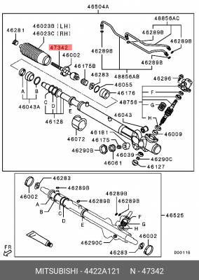 тяга рулевая!\ Mitsubishi Pajero IV 3.5 V6 24V/3.2D 07> 4422A121 MITSUBISHI