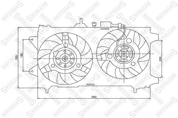 вентилятор охлаждения! правый\ Audi A6 4F2 04>/A6 Avant 4F5 05> 29-99089-SX STELLOX