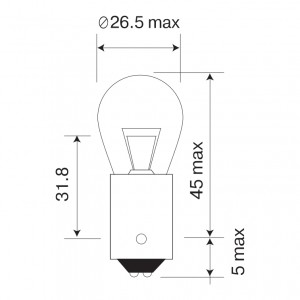 Лампа накаливания сигнальная P21/5W BAY15s 12V цена за шт.  10шт 61215/10 MAYAK