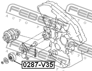 Ролик натяжной NISSAN TERRANO III/PATHFINDER R50 1995-2003 0287-V35 0287-V35 FEBEST