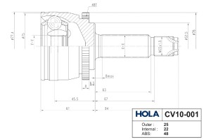 ШРУС наружный CV10001 HOLA