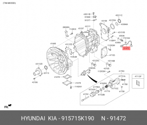 Провод HYUNDAI HD65,78 дв.D4DD (M035S5) датчика спидометра OE 915715K190 HYUNDAI KIA