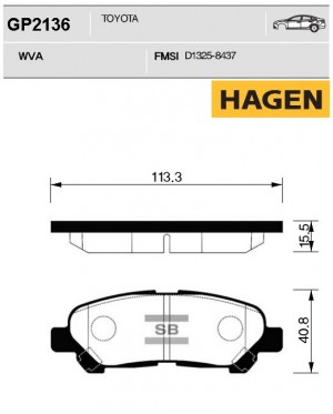 Колодки задние TOYOTA HIGHLANDER 09- GP2136 GP2136 SANGSIN