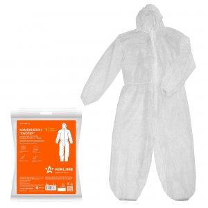 комбинезон защитный! одноразовый, маляр 'Каспер', 4XL(54-56), белый\ ADO-NWF-04 AIRLINE