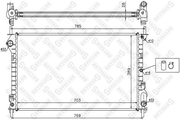 радиатор!\ Ford Transit Connect 1.8i 04> 10-25395-SX STELLOX