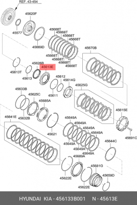 Кольцо стопорное HYUNDAI Santa Fe (10-) KIA Sorento (12-) АКПП OE 456133B001 HYUNDAI KIA