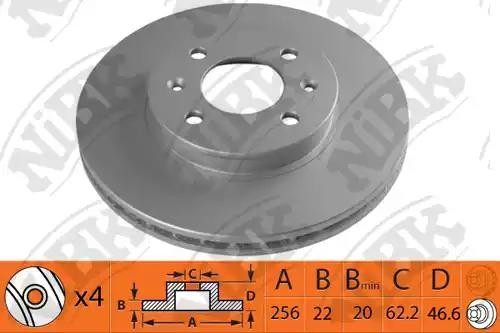 Диск тормозной HYUNDAI ACCENT 05-/i20 08-/KIA RIO II 05- передний RN1370 RN1370 NIBK