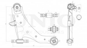 Рычаг подвески поперечный передний нижний правый SSP-40098 UNIO