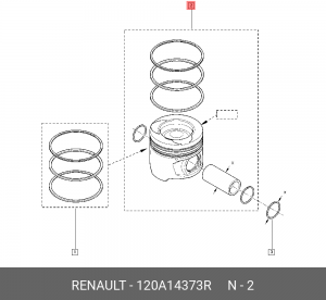 поршень в сборе!\ Renault 120A14373R RENAULT