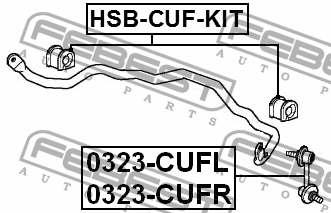 Втулка стабилизатора передняя HONDA ACCORD CU# 2008-2012 HSB-CUF-KIT HSB-CUF-KIT FEBEST
