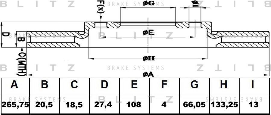 Диск тормозной передний вентилируемый CITROEN Berlingo/Xantia/Xsara/BX 87-PEUGEO BS0107 BLITZ