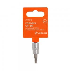 Головка 1/4 со вставкой TORX с отверстием TX20, L=38мм (ATAP042) ATAP042 AIRLINE