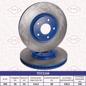 диск тормозной передний вент.!\ Nissan Qashqai/Qashqai+2 07> TCC1144 TATSUMI