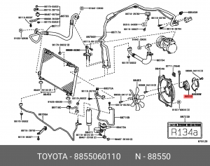 мотор вентилятора охлаждения! \Toyota Land Cruiser 200 08> 88550-60110 TOYOTA