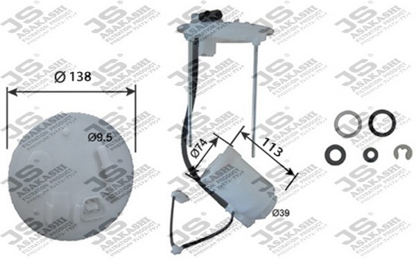 Фильтр топливный MITSUBISHI ASX (10-),Outlander (06-) JS ASAKASHI FS23002 JS ASAKASHI