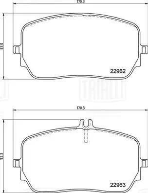 Колодки торм. для а/м Mercedes GLE (V167/C167 (18-) диск. перед. т/с CBI PF2250 PF2250 TRIALLI
