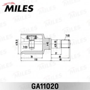 ШРУС внутренний левый FORD Focus II Cb4 08-11 GA11020 GA11020 MILES