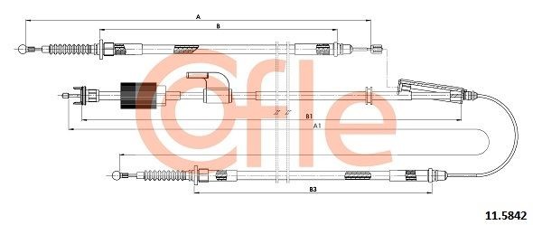 трос ручника задний правый! L1731/800, 616+755/616\ Opel Zafira all 11> 92115842 COFLE