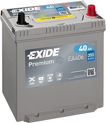 аккумуляторная батарея! 14.7/13.1 (+адаптер)евро 40Ah 350A 187/127/220\ EA406 EXIDE