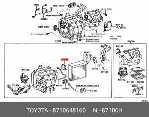 БЛОК УПРАВЛЕНИЯ КОНДИЦИОНЕРОМ 87106-48160 TOYOTA