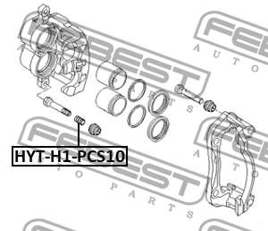 Заглушка направляющей втулки тормозного суппорта (10 шт) HYUNDAI H-1 2007-2015 H HYT-H1-PCS10 FEBEST