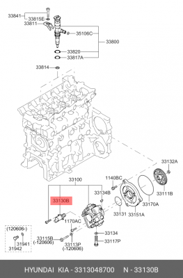 Клапан электромагнитный HYUNDAI HD65,78,County,БОГДАН дв.D4DD/GA ТНВД OE 3313048700 HYUNDAI KIA