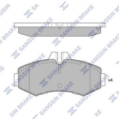 Колодки тормозные дисковые MB Vito 2.0i/2.3i/2.2CDi/2.3D/CDi 98 SP4049 SP4049 SANGSIN