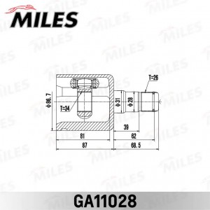 ШРУС внутренний левый Volkswagen tiguan 2007- GA11028 GA11028 MILES