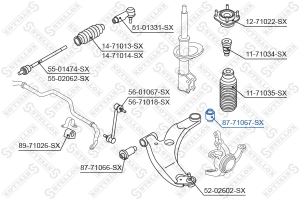 сайлентблок рычага зад.!\ Mazda Premacy CP all 99> 87-71067-SX STELLOX