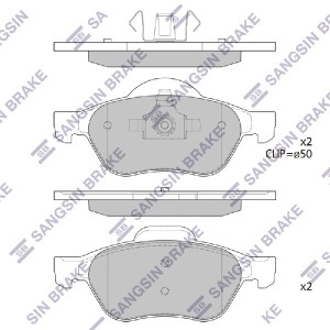 Колодки тормозные дисковые Renault Laguna II 1.6i/1.8i/1.9DCi 01 диск 15 SP1840 SP1840 SANGSIN