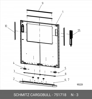 Уплотнение для передней стенки 751718 SCHMITZ CARGOBULL