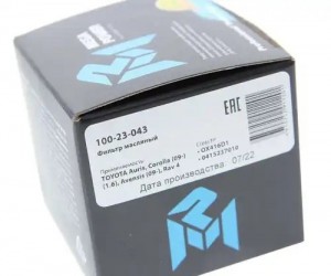 Фильтр масляный TOYOTA Auris,Corolla (09-) (1.6),Avensis (09-),Rav 4 MEGAPOWER 100-23-043 MEGA POWER