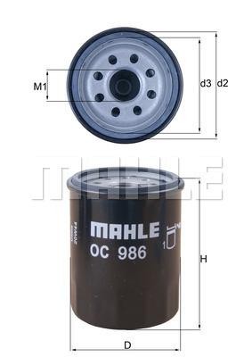 Фильтр масляный OC986 OC 986 MAHLE KNECHT