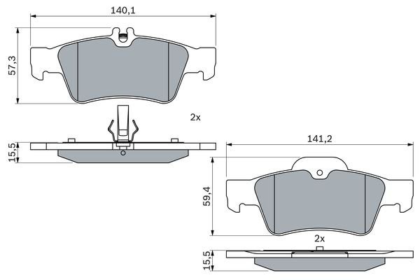 Колодки тормозные MERCEDES E (W211) (02-09) задние (4шт.) BOSCH 0 986 424 699 BOSCH