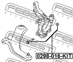 Болт крепления подвески ремкомплект NISSAN QASHQAI J10E 2006-2013 0298-016-KIT 0298-016-KIT FEBEST