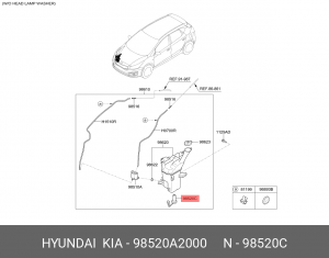 Датчик уровня жидкости стеклоомывателя 98520A2000 HYUNDAI KIA