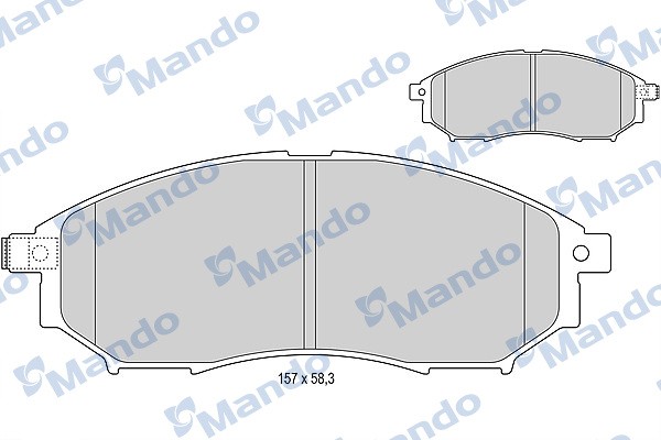 Колодки тормозные NISSAN Pathfinder,Navara (2.5CDI) (R17) передние (4шт.) MANDO MPN11 MANDO