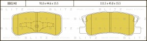 Колодки тормозные дисковые задние MITSUBISHI Pajero 00- BB0240 BB0240 BLITZ