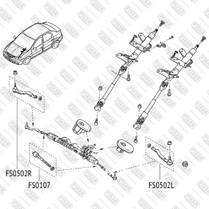 Наконечник рулевой тяги левый RENAULT Logan 05- FS0502L FS0502L FIXAR